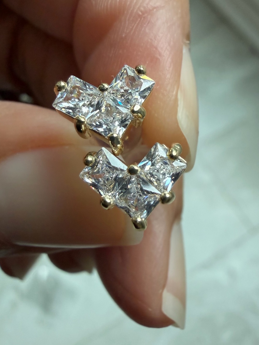 Gold-Tone Heart Cluster Stud Earrings